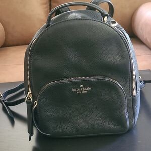 Kate Spade Black Pebbled Leather Backpack